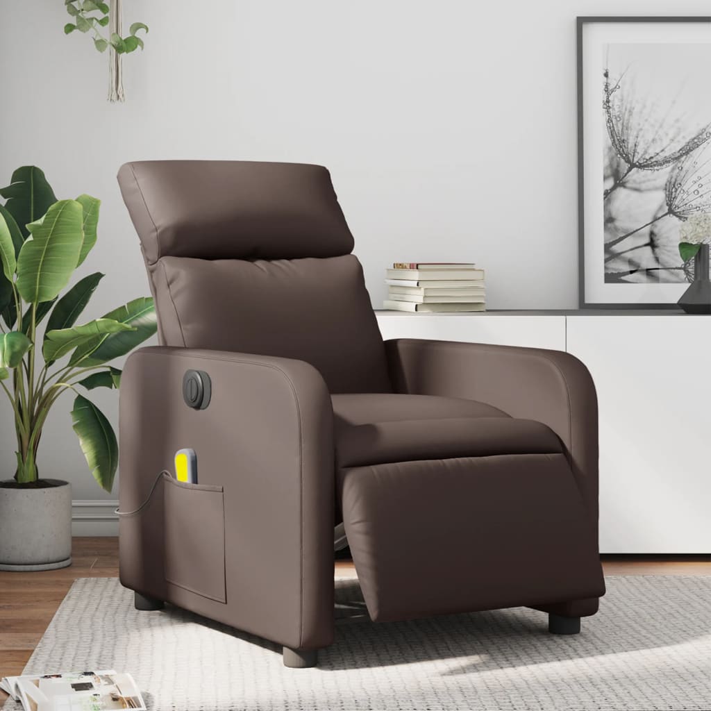 Fauteuil Verstelbaar Elektrisch Kunstleer Bruin